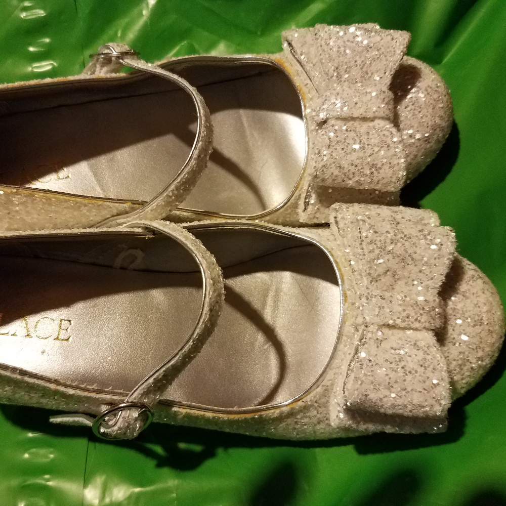 The Childrens Place Silver Bow Mary Jane